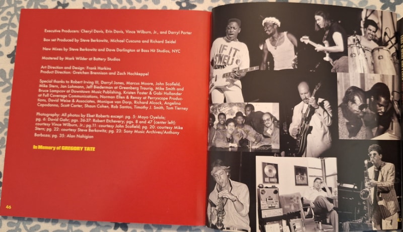 The CD booklet has lots of photos of Miles and band members from the 1980s. If you look carefully, you’ll also see a photo of Miles’s producer Teo Macero sitting in his office at Columbia Records.