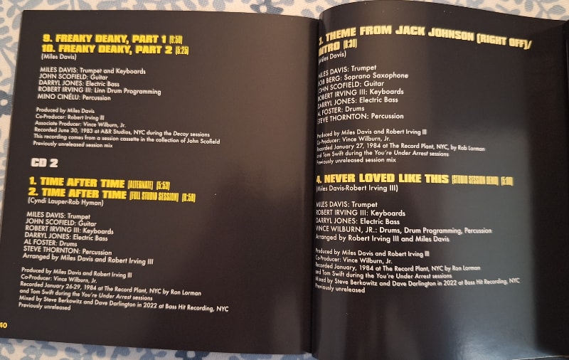 Personnel information, along with studio location and recording date, is given for each track.