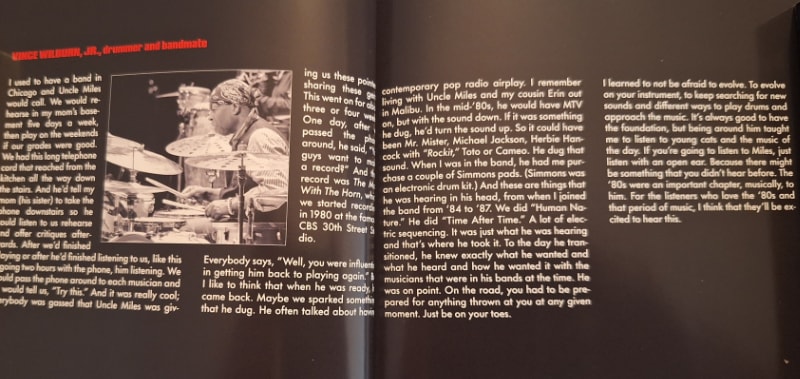 There are recollections of playing with Miles from a handful of past members, including Miles’s drummer and nephew Vince Wilburn Jr.