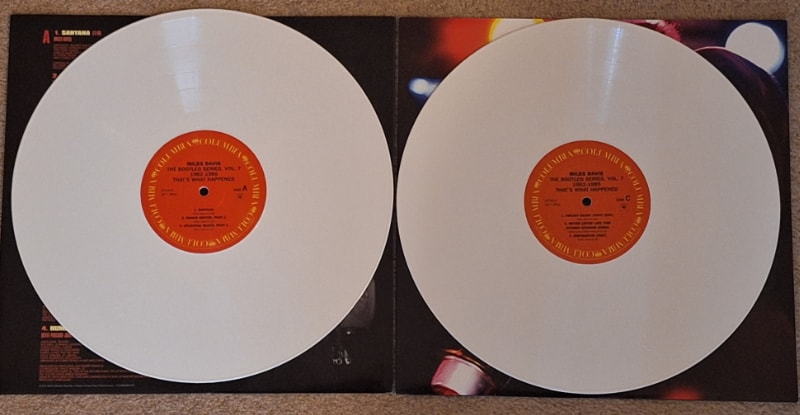 The studio recordings album has two LPs with white vinyl.
