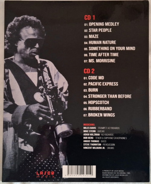 Miles Davis Live in Switzerland 1985 album back cover.