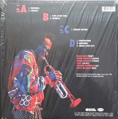 The back cover of Miles Davis Merci Miles! Live at Vienne