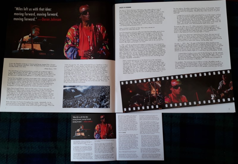 Miles Davis Merci Miles! Live at Vienne inside booklets showing liner notes and photos