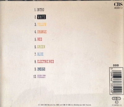 The back cover of the standard CD.
