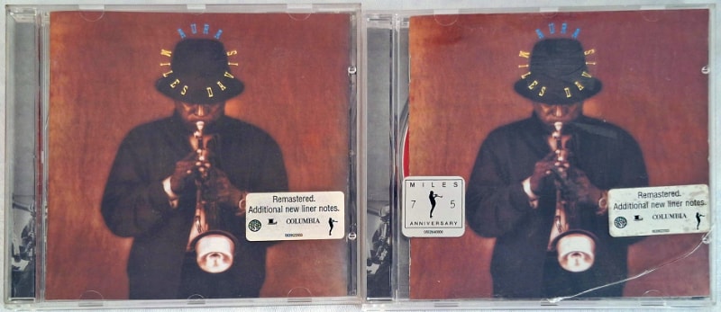 In 2000, Aura was remastered, and the album artwork and credits were improved. The disc on the right was released to celebrate the 75th anniversary of Miles’s birth in 2001.