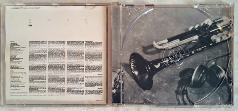 The disc inlay had a transparent plastic with a photo of Miles’s trumpet beneath.