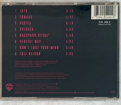 Back of the CD case.