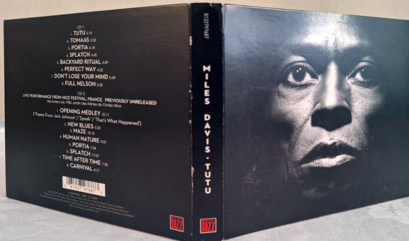 To mark the 25th anniversary of Tutu’s release in 2011, a double CD Deluxe version was released. It included the original CD plus a live concert from Nice in 1986. This shows the front and back covers.