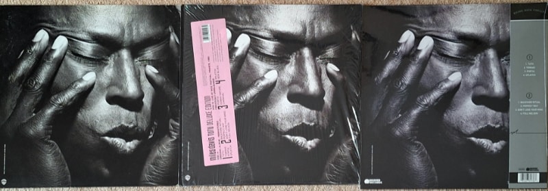 Back covers of Miles Davis’ ‘Tutu’ on vinyl.