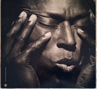 The standard back cover of Miles Davis’ ‘Tutu’ on vinyl.