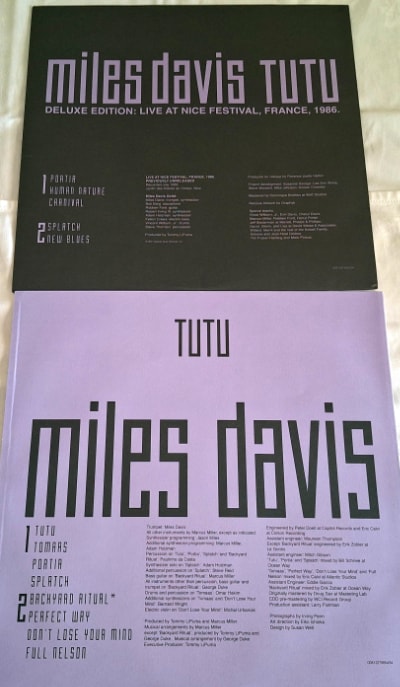 The Deluxe inner sleeve of Miles Davis’ ‘Tutu’ on vinyl