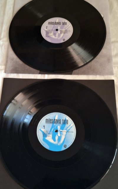 The Deluxe label of Miles Davis’ ‘Tutu’ on vinyl.
