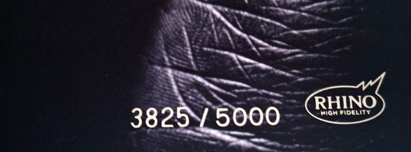 The High Fidelity numbered label of Miles Davis’ ‘Tutu’ on vinyl.