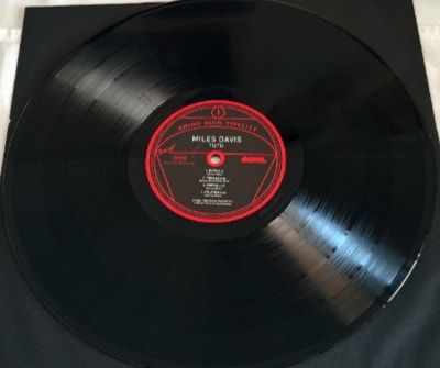The High Fidelity label of Miles Davis’ ‘Tutu’ on vinyl.