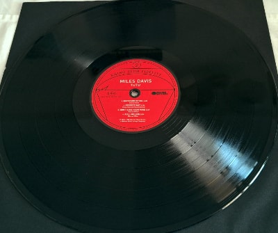 The High Fidelity label of Miles Davis’ ‘Tutu’ on vinyl.