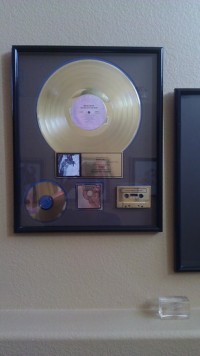 Randy Hall Gold Record award