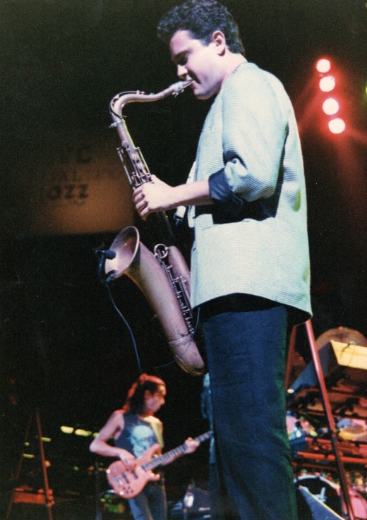 Miles onstage